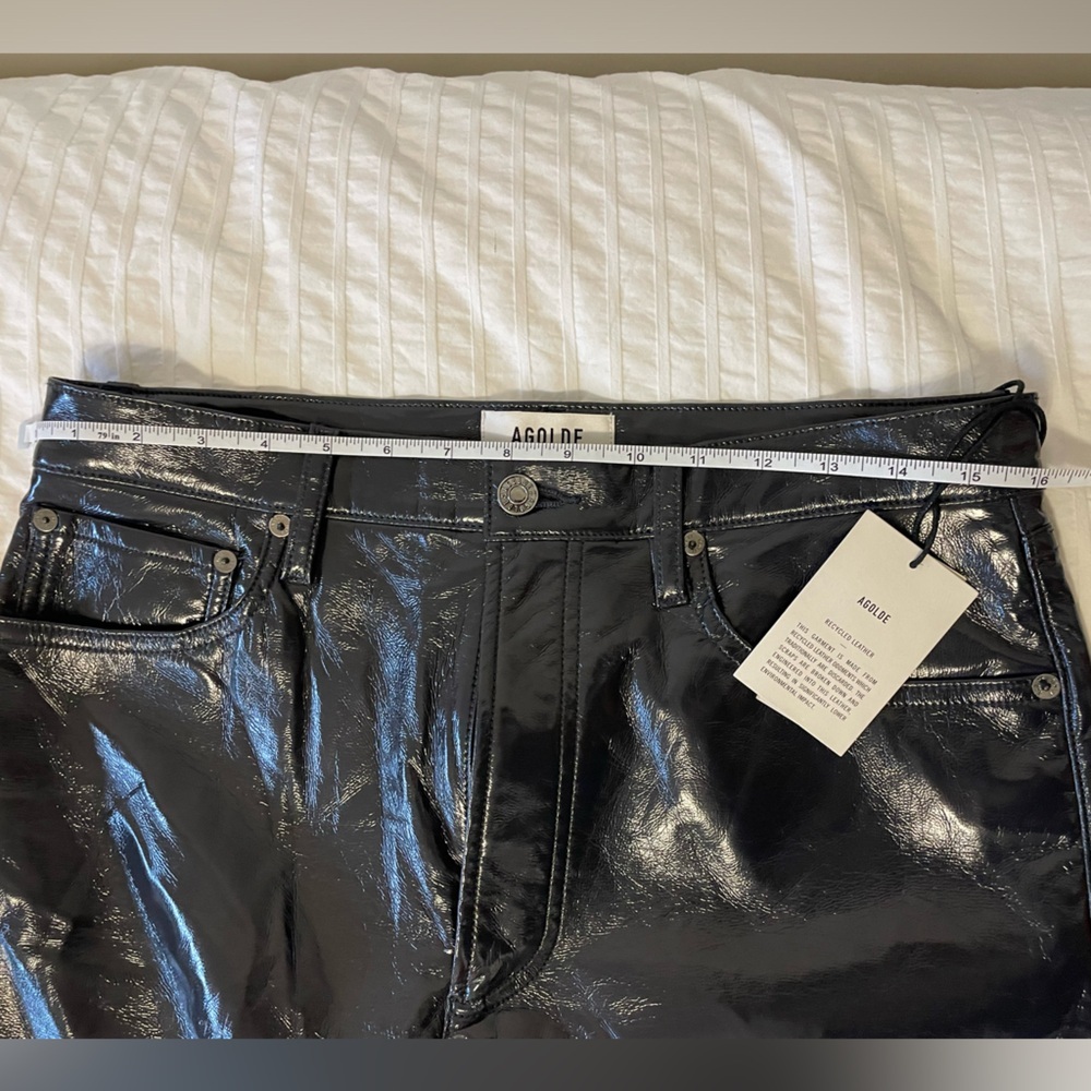 AGOLDE - 90's Pinch Waist Recycled Leather Jeans size 29, NWT - Picture 6 of 7